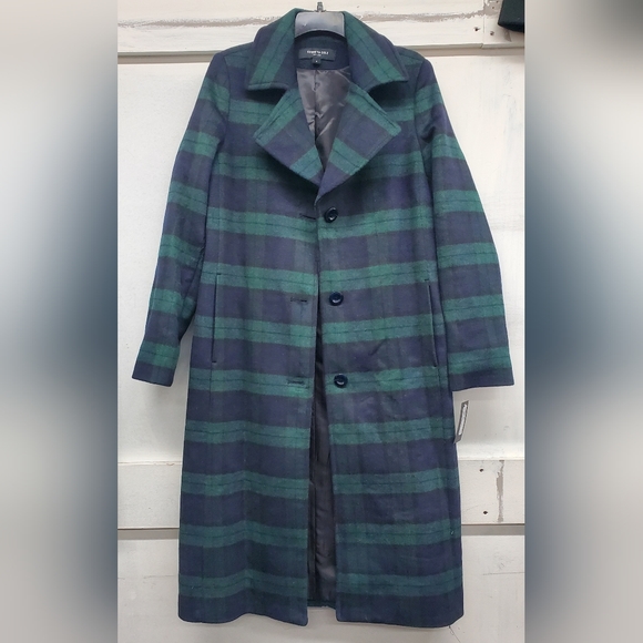 kenneth cole plaid coat